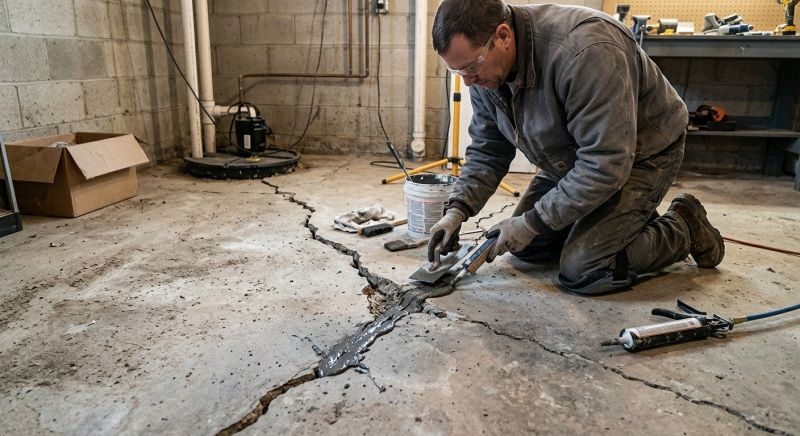 Cracked Basement Floor Repair in Hartford, CT