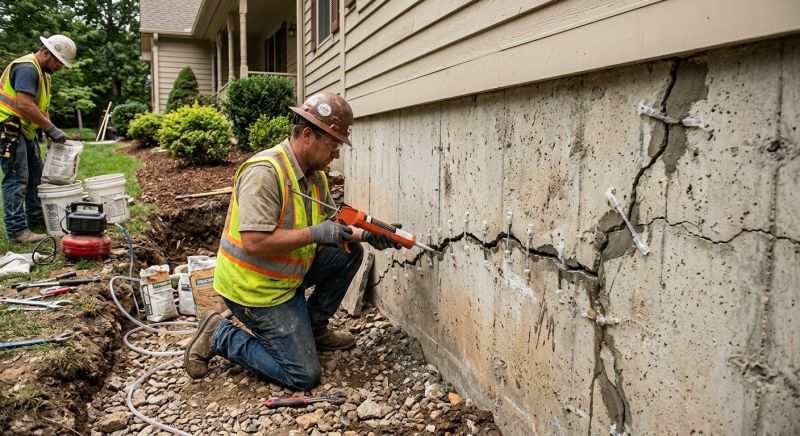 Cracked Foundation Repair in Colchester, CT