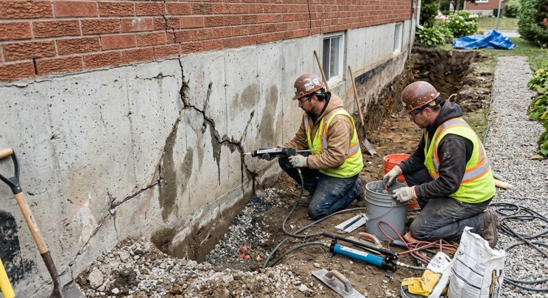 Cracked Foundation Repair in South Glastonbury, CT