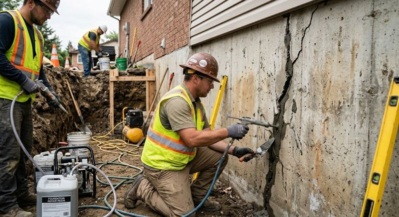 Cracked Foundation Repair in Torrington, CT