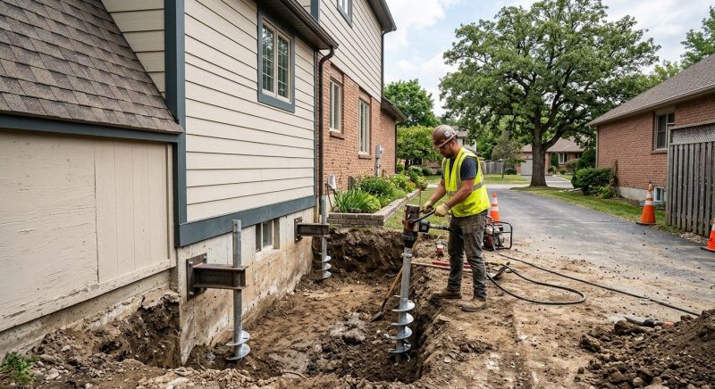 Helical Piers Installation in Hartford, CT