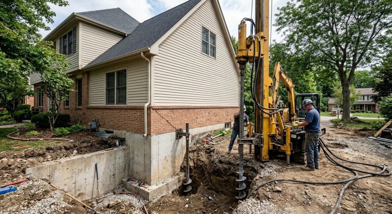 Helical Piers Installation in Hartford, CT