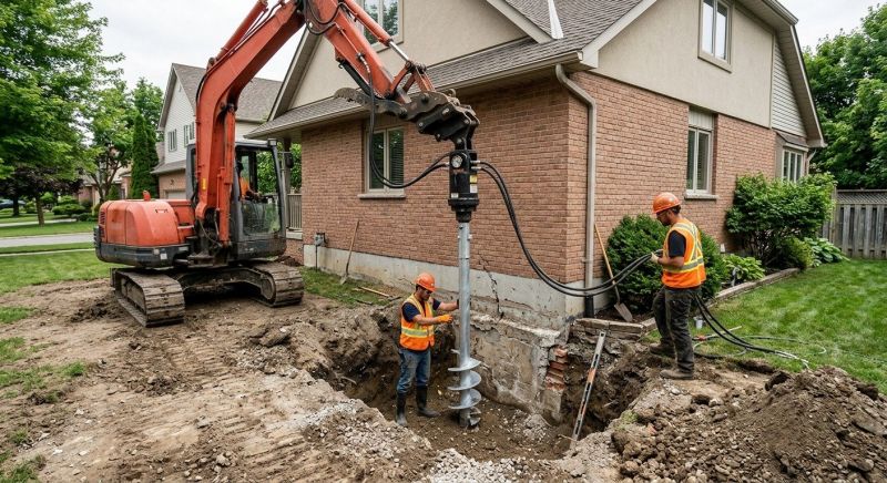 Helical Pile Installation in Hartford, CT