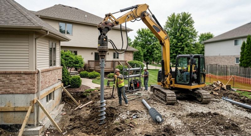 Helical Pile Installation in Hartford, CT