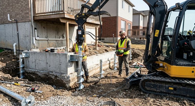 Helical Pile Installation in Hartford, CT