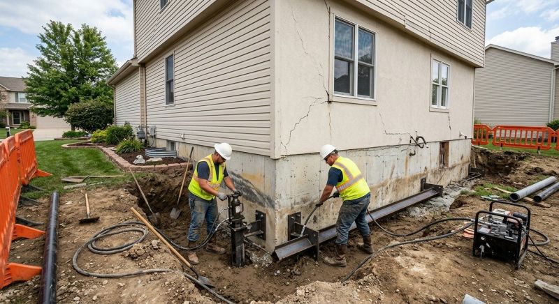 Sinking Foundation Repair in Agawam, MA