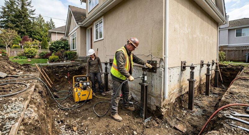 Sinking Foundation Repair in Agawam, MA