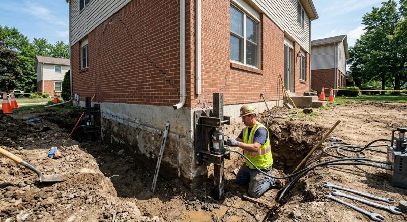 Sinking Foundation Repair in Ellington, CT