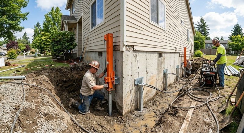 Sinking Foundation Repair in Granby, CT