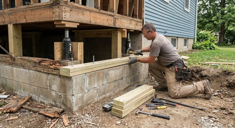 Sinking Foundation Repair in Middletown, CT